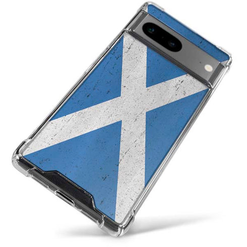 Scotland Flag Distressed Google Pixel 7a Clear Case